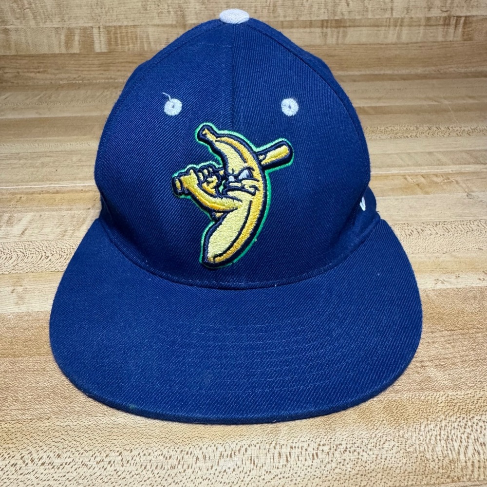 Zephyr Bananas Baseball Hat Navy Blue Angry Banana Mascot Fitted Cap Size kids M